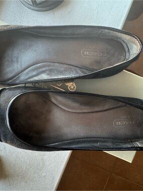 Coach Black Suede Ballet Flats